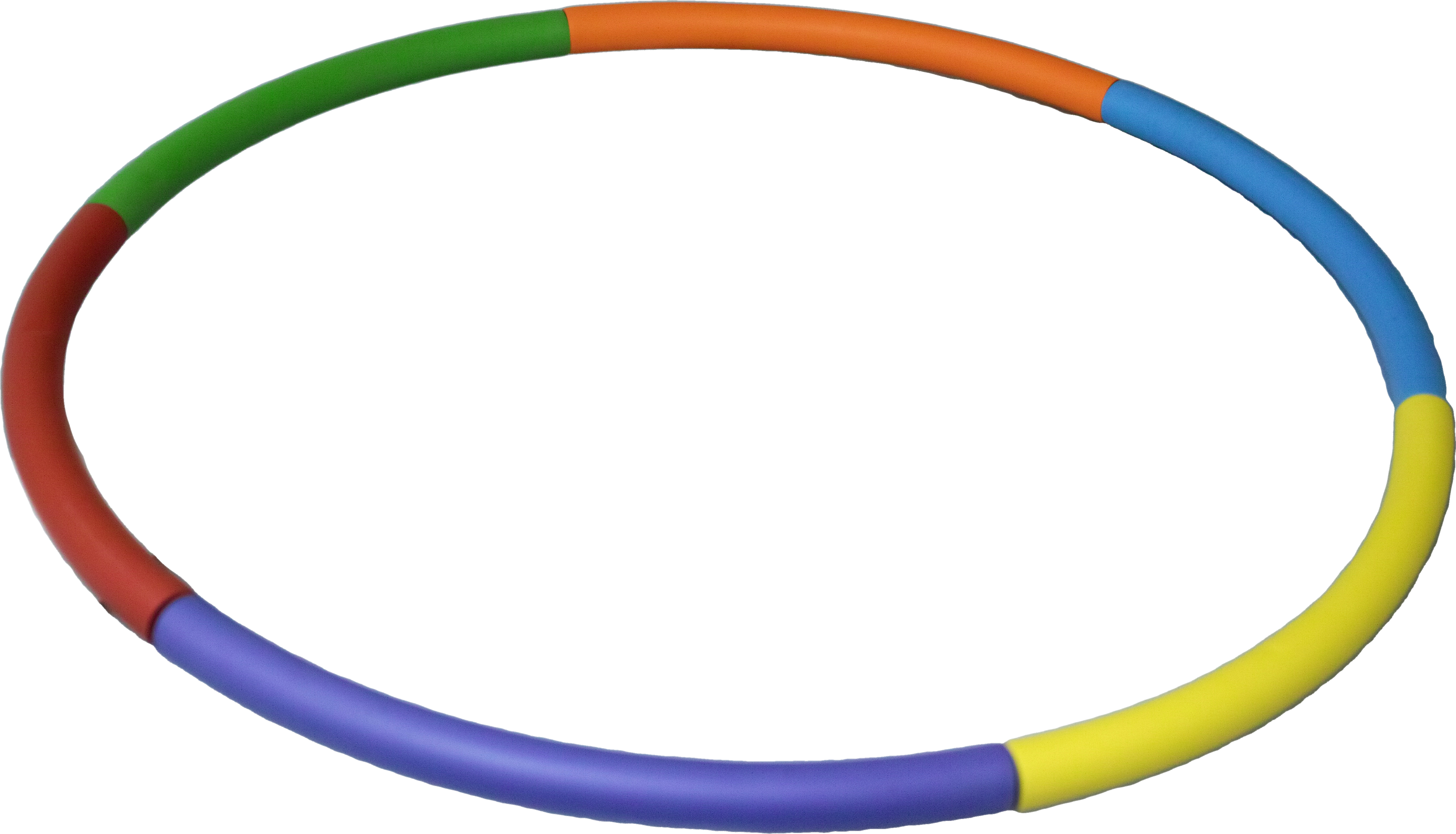 Bunter Hula-Hoop-Reifen aus verschiedenen Farben zur Fitness und Sportübung.
