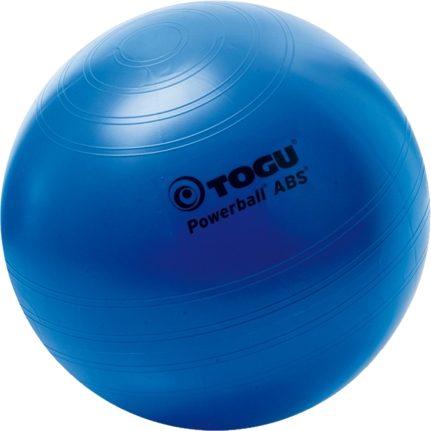 Blauer Togu Powerball ABS Gymnastikball für Fitnessübungen