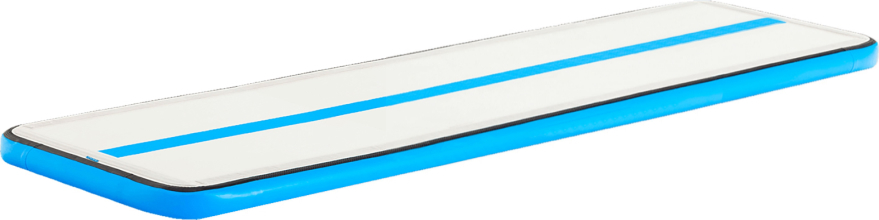 Langlebige aufblasbare Airtrack-Matte in Blau und Weiß, ideal für Gymnastikübungen und Fitness-Training