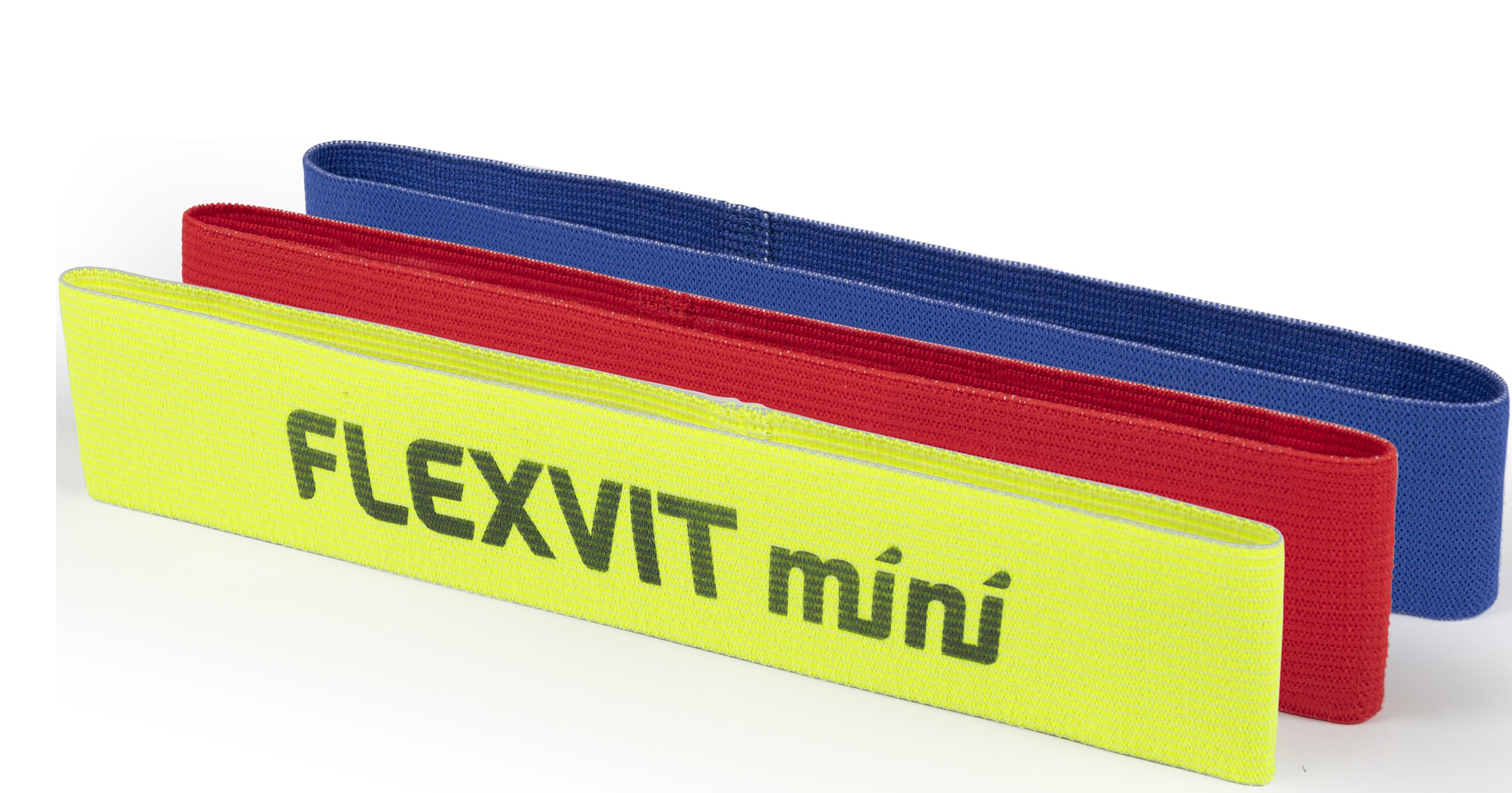 Flexvit mini Übungsbänder in gelb, rot und blau