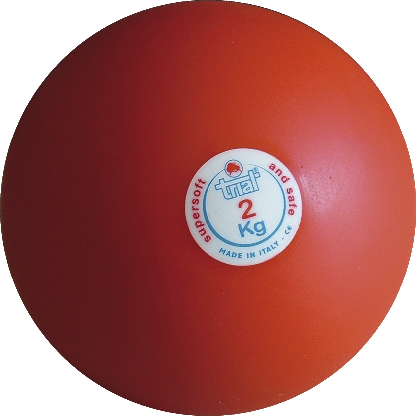 Roter Gymnastikball mit 2 kg Gewicht, superweich und sicher