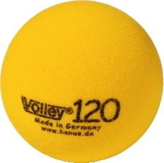 Gelber Volley 120 Schaumstoffball mit Aufdruck Made in Germany