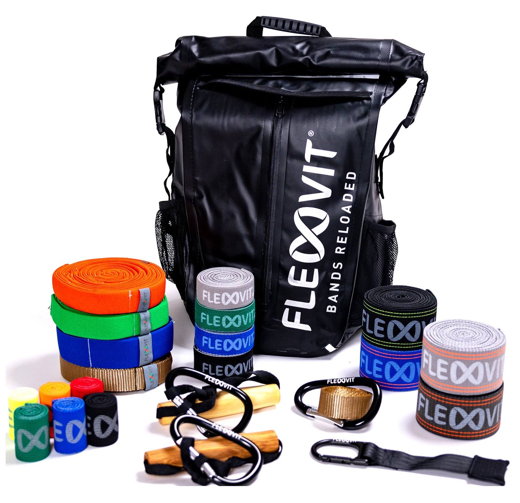 Flexovit Fitnessbänd-Sätz mit Rucksack und Zubehör