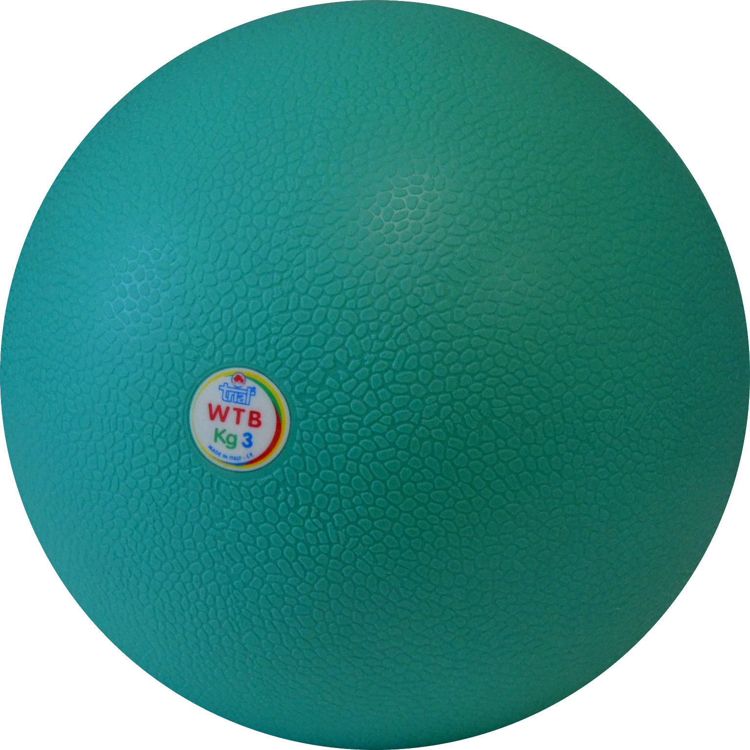 Medizinball aus Gummi in türkis mit 3 kg Gewicht