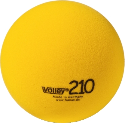 Gelber Schaumstoffball Volley 210, ideal für Sport und Spiel, hergestellt in Deutschland