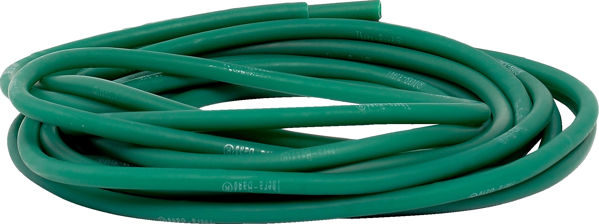 Grüner Gartenschlauch aufgerollt, ideal für die Gartenbewässerung