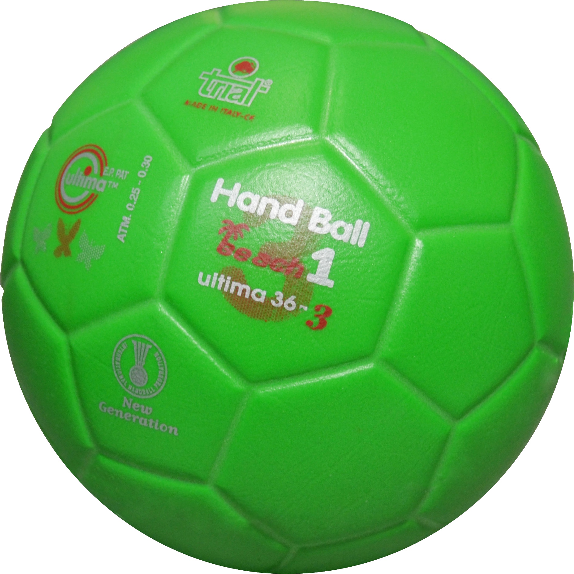 Grüner Handball für Strandspiele, made in Italy