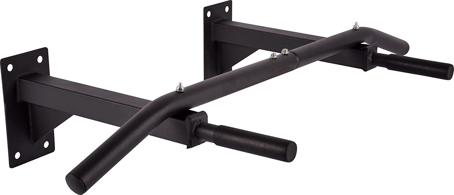 Schwarze Klimmzugstange aus Metall, die an der Wand montiert werden kann