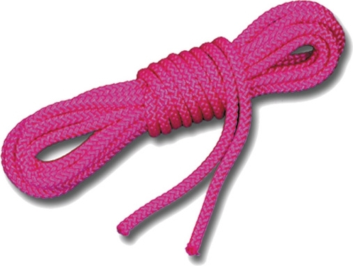 Ein 10 Meter langes, robustes pinkes Kletterseil aus geflochtenem Material, ideal für Outdoor-Aktivitäten.