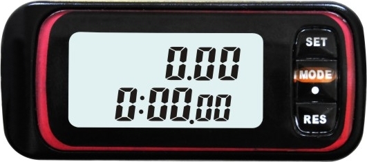 Digitaler Timer mit schwarzem Gehäuse, großer Anzeige und Tasten für Einstellung, Modus und Zurücksetzen