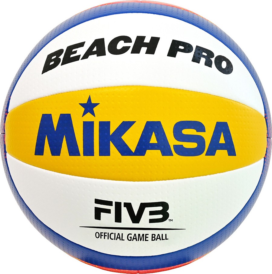 Mikasa Beach Pro Volleyball, offizieller Spielball der FIVB, mit gelben, blauen und weißen Panels