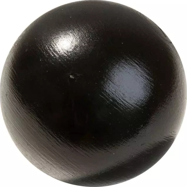 Runde schwarze Kugel mit glänzender Oberfläche