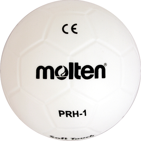 Weißer Molten Handball PRH-1 mit Soft Touch und CE-Kennzeichnung.
