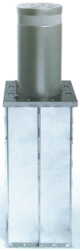 Silberner Sicherheits-Poller mit flacher Oberseite