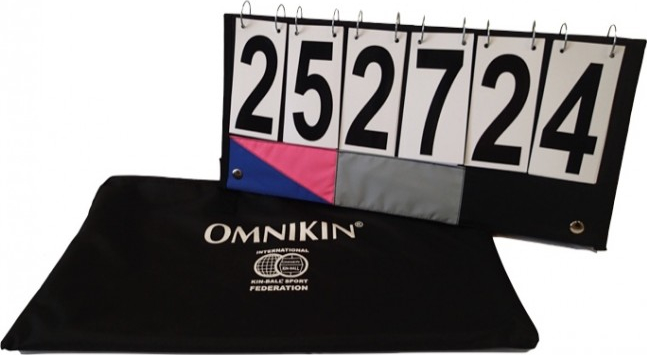 Omnikin Punktetafel für Sportveranstaltungen mit schwarzer Tragetasche