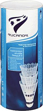Verpackung von Rucanor Badminton Bällen Seagull II, 6 Stück