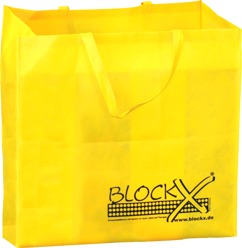 Gelbe Stofftragetasche mit BlockX-Logo