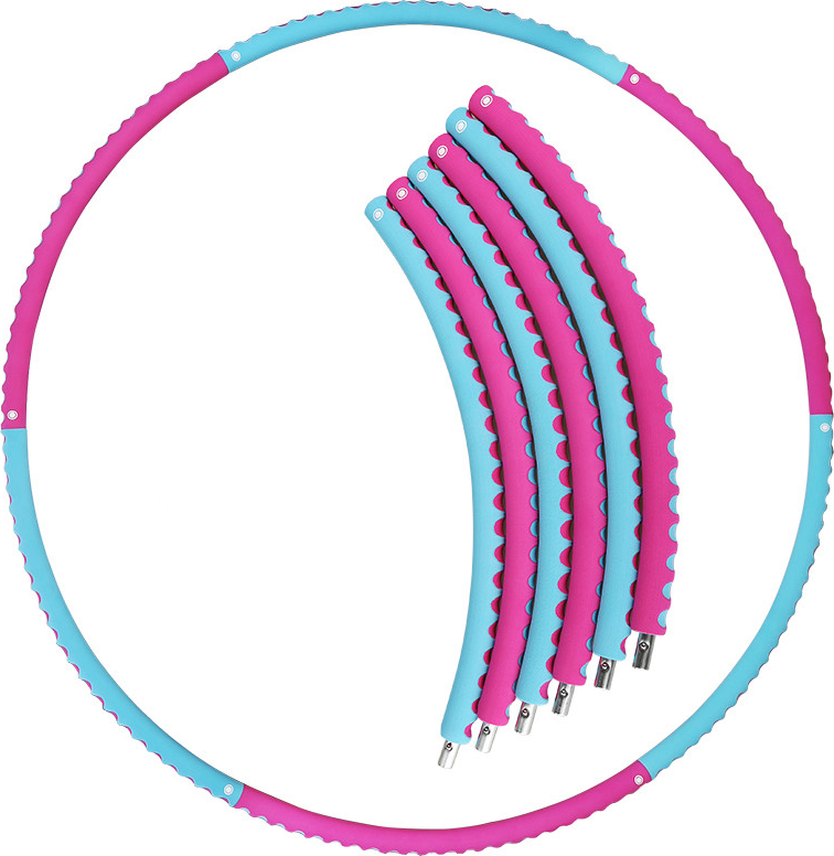 Zerlegbarer Hula-Hoop-Reifen in Blau und Pink mit wellenförmigem Design