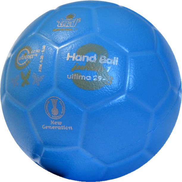 Blauer Handball mit Aufschrift, ideal für Jugendtraining und Freizeitspiele