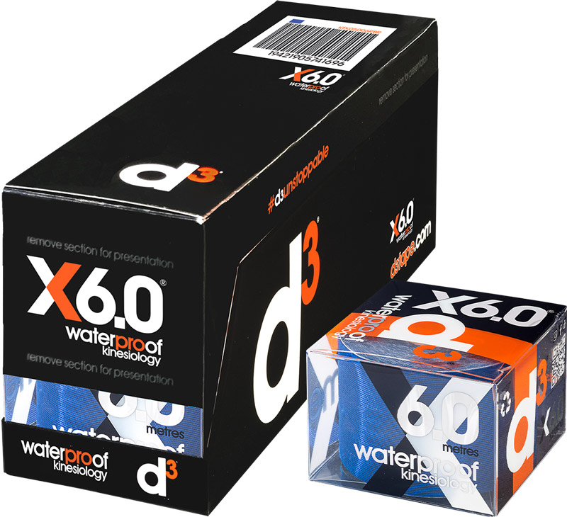 d3 X60 wasserfester Kinesiologie-Tape blau