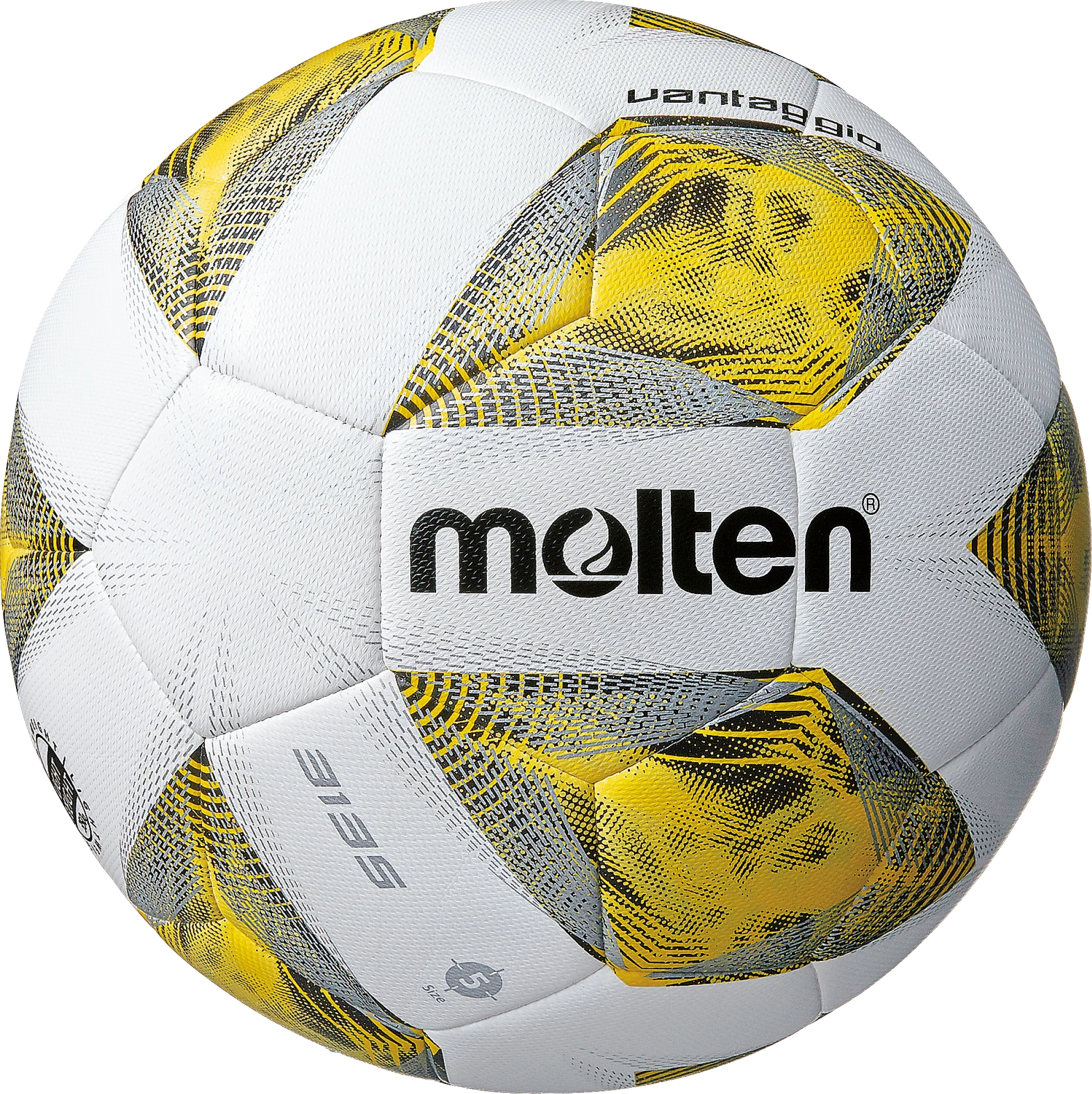 Molten Fußball, gelb-schwarz gemustert, ideal für Wettkämpfe