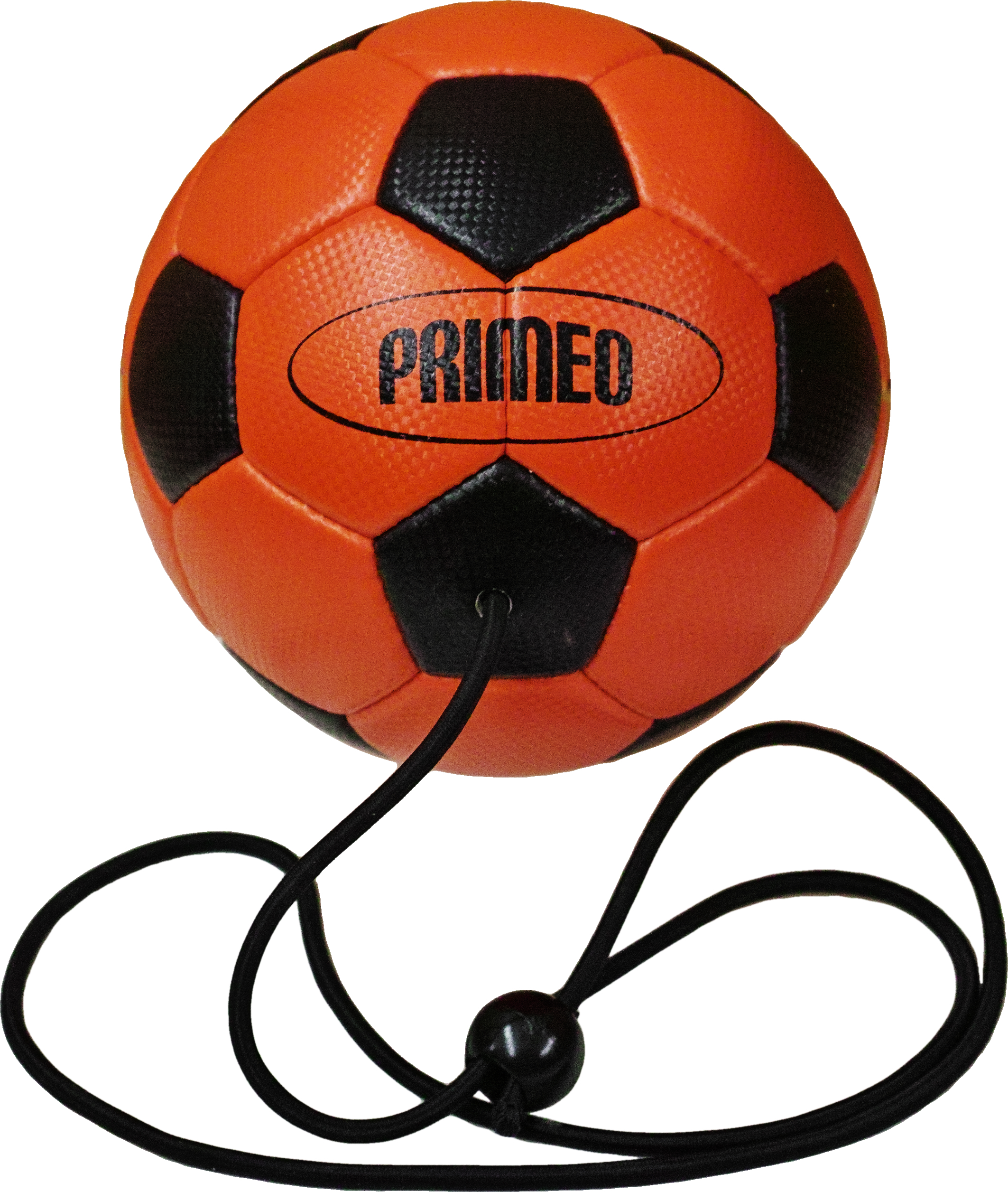 Orange-Schwarzer Trainingsfußball mit elastischem Band zur Verbesserung der Fußballtechnik