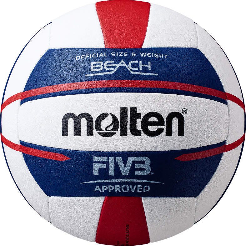 Molten Beachvolleyball mit rotem, blauem und weißem Design, offizielle Größe und Gewicht, FIVB-zugelassen