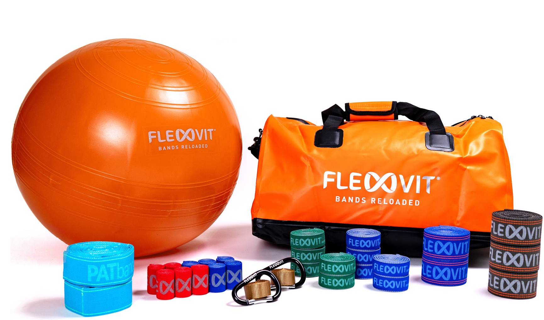 Flexovit Fitness-Set mit Gymnastikball, Bändern und Tasche