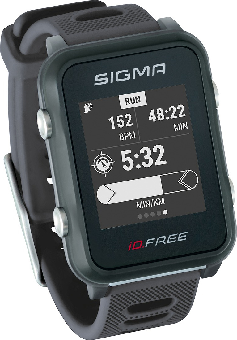 SIGMA iD.FREE Sportuhr mit Anzeige für Herzfrequenz, Laufzeit und Pace