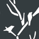 Grafische Illustration von weißen Zweigen auf grauem Hintergrund