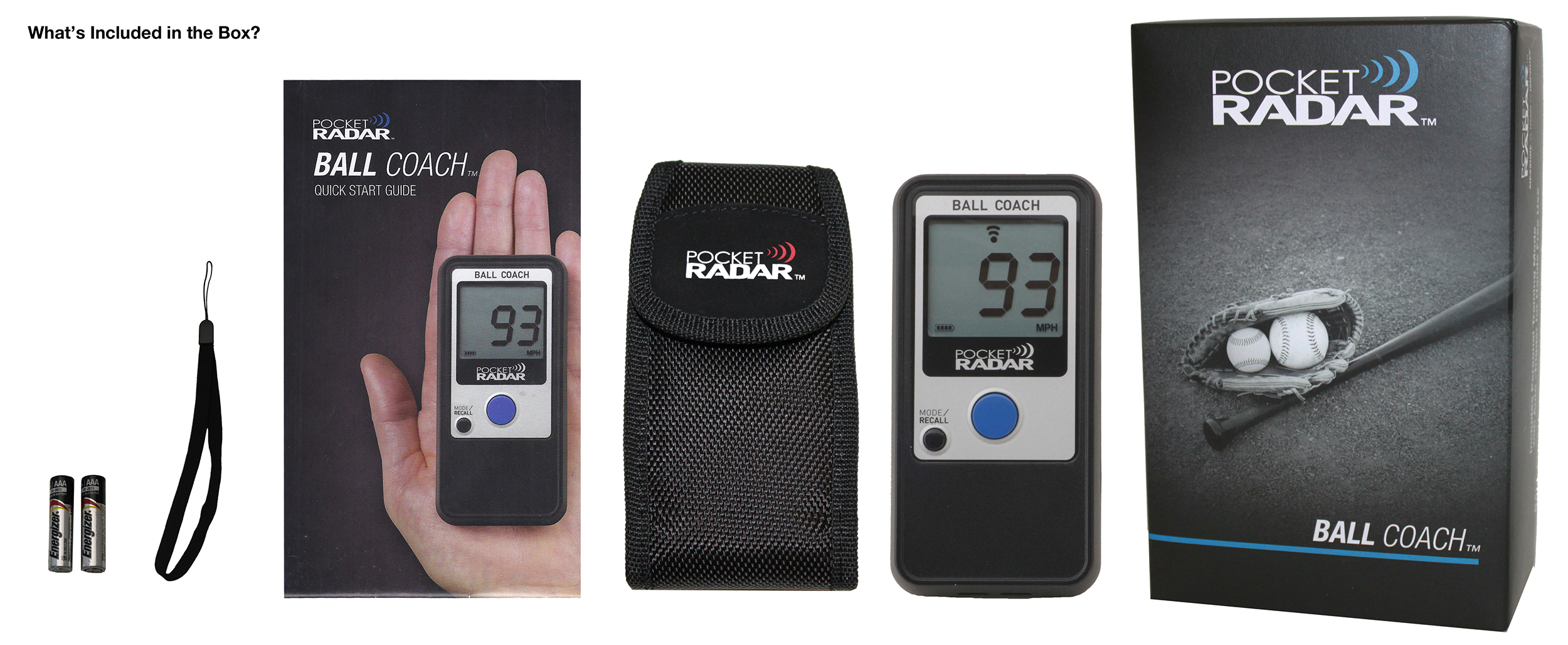 Pocket Radar Ball Coach mit Zubehöör im Set