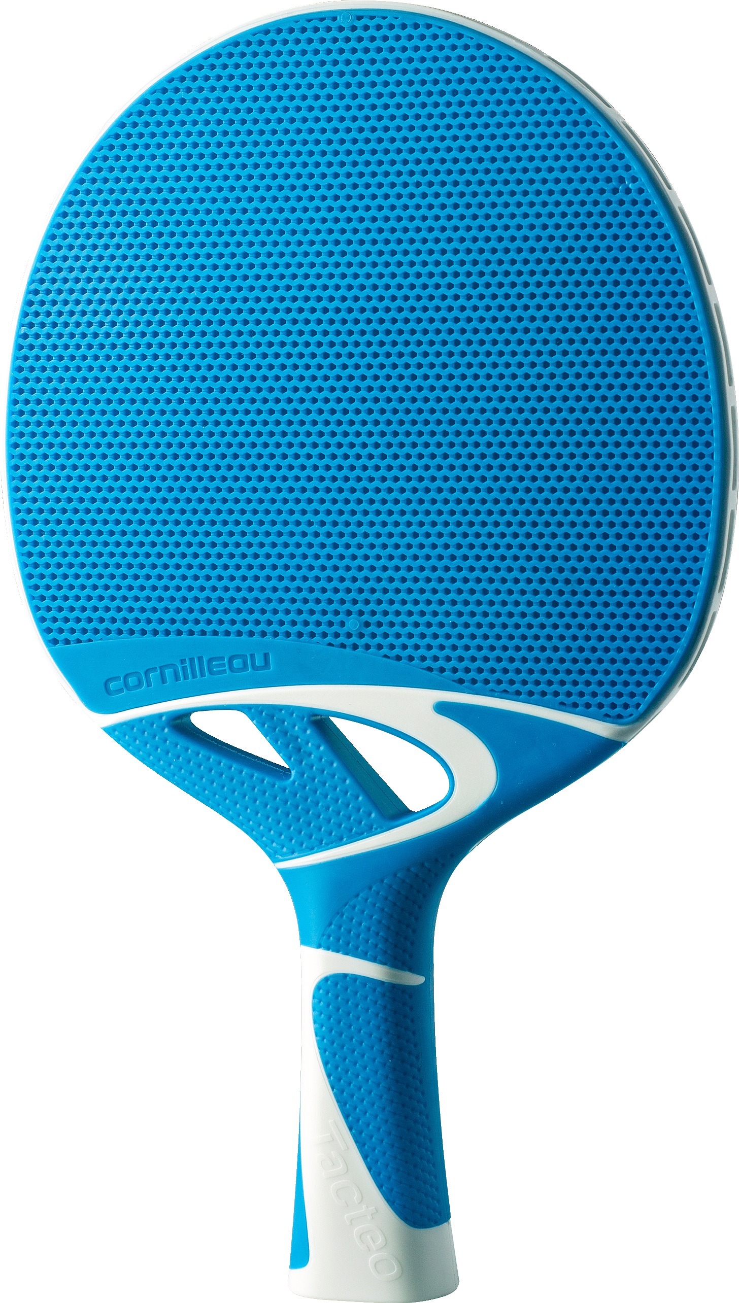Blauer Tischtennisschläger mit strukturiertem Griff für Outdoor-Spiele